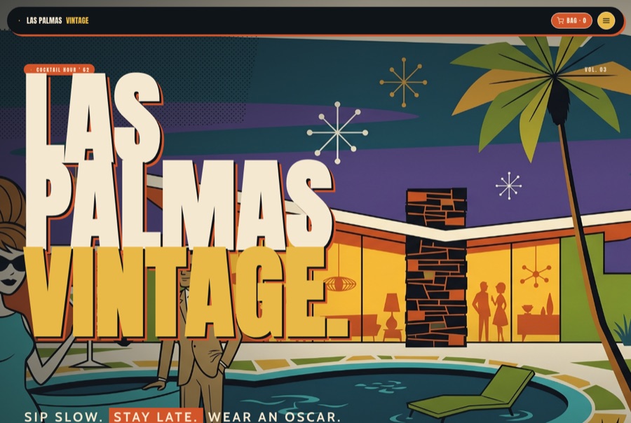Las Palmas Vintage — atomic mid-century Palm Springs homepage concept